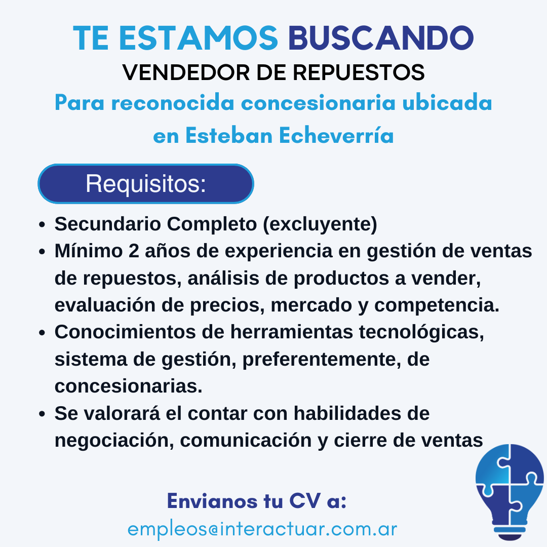 Vendedor de repuestos e.echeverría