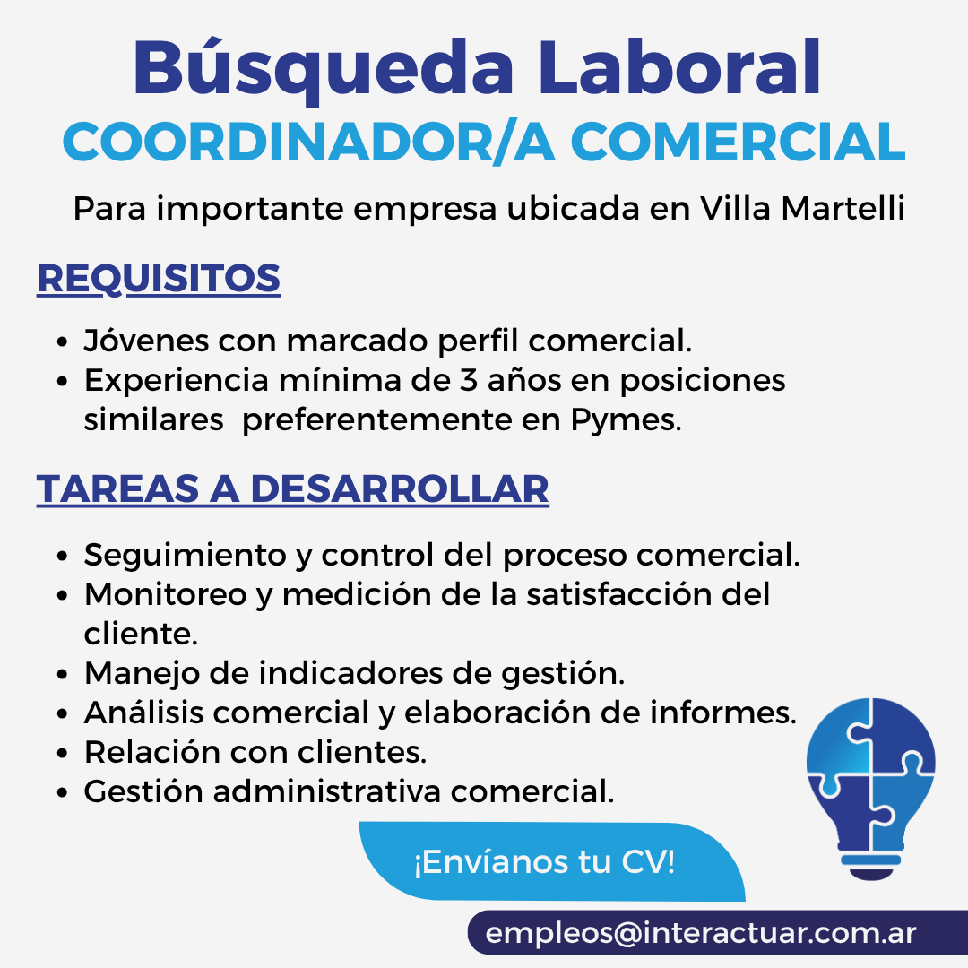 Coordinador Comercial IDEA