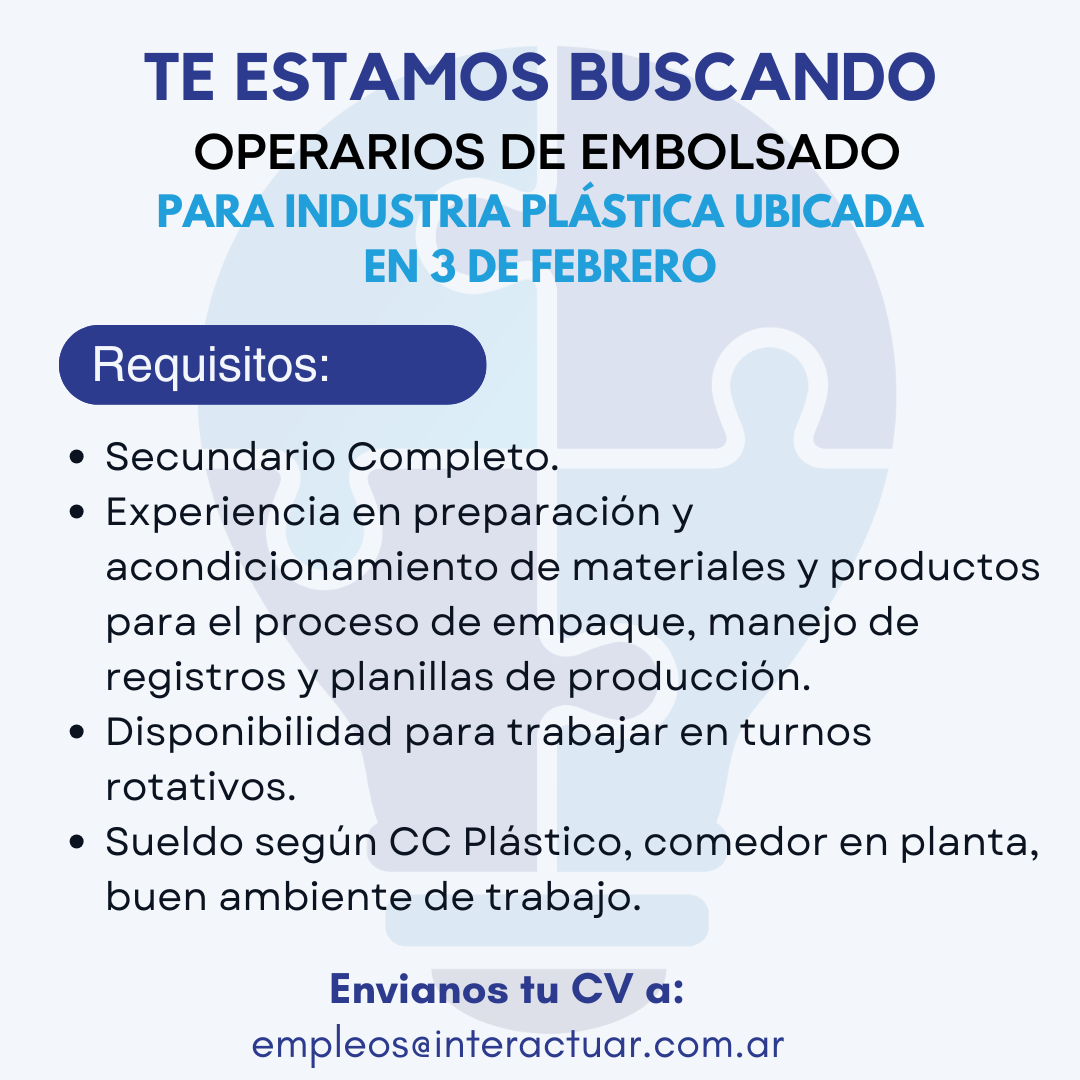operarios de embolsado