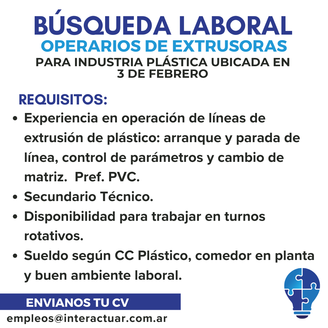 operarios de extrusora